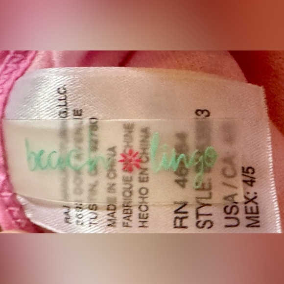 BEACH LINGO EUC SZ 4/5 Pink Swimsuit with Colorful Tassels - Picture 2 of 7